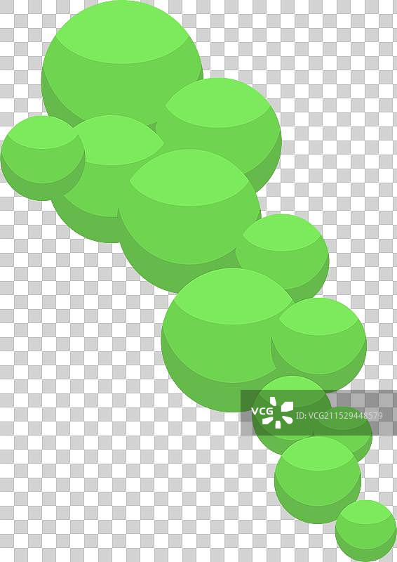 绿色圆形气泡在空中漂浮形成图片素材