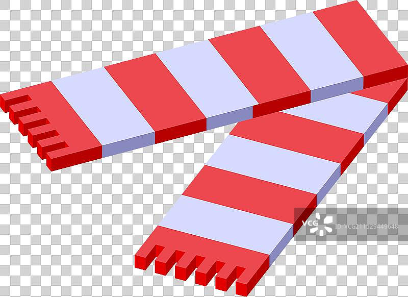 红白条纹围巾叠放在一起图片素材