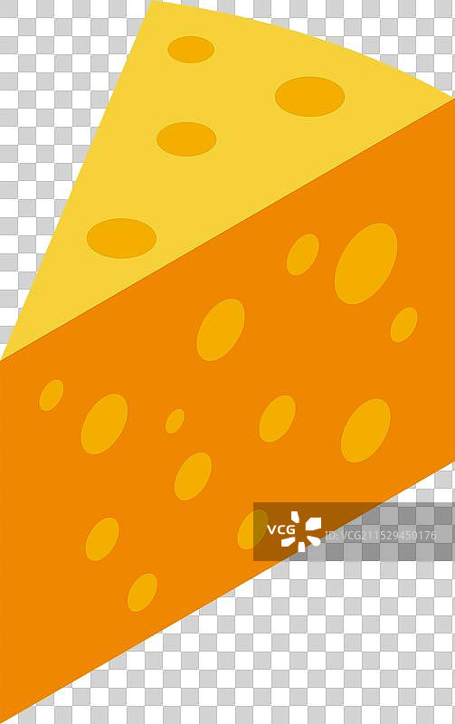 带孔的三角形奶酪块等距图图片素材