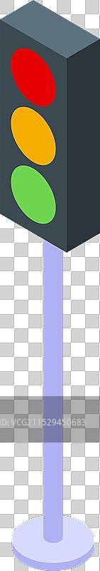 等候灯显示绿色灯光的等距视图图片素材