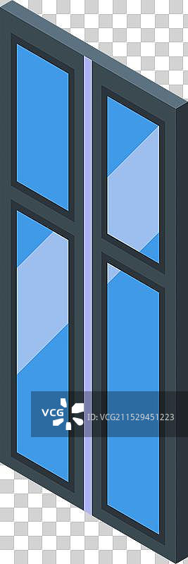 现代塑料窗户安装在房屋墙壁上图片素材