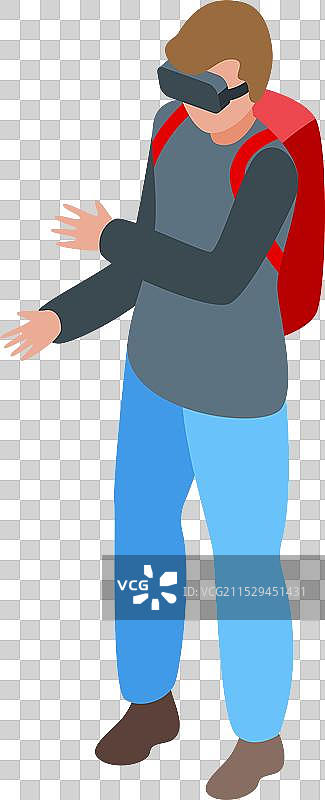 戴着虚拟现实眼镜的游客图片素材