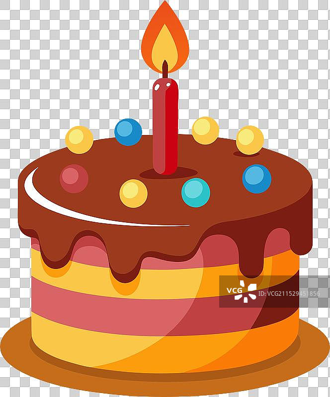 生日巧克力蛋糕上插着五彩蜡烛图片素材