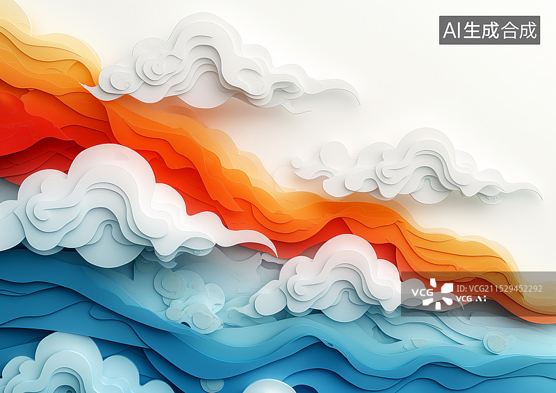 【AI数字艺术】中国风祥云背景图片素材