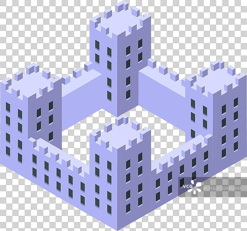 简单的中世纪城堡，拥有高耸的塔楼进行保护图片素材