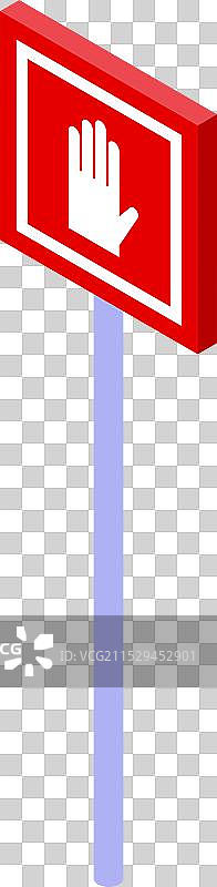 红色方形停车标志显示停止手势图片素材