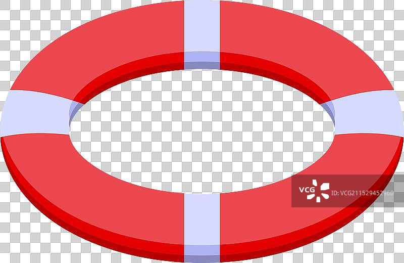 红白相间的救生圈漂浮在透明水面上图片素材