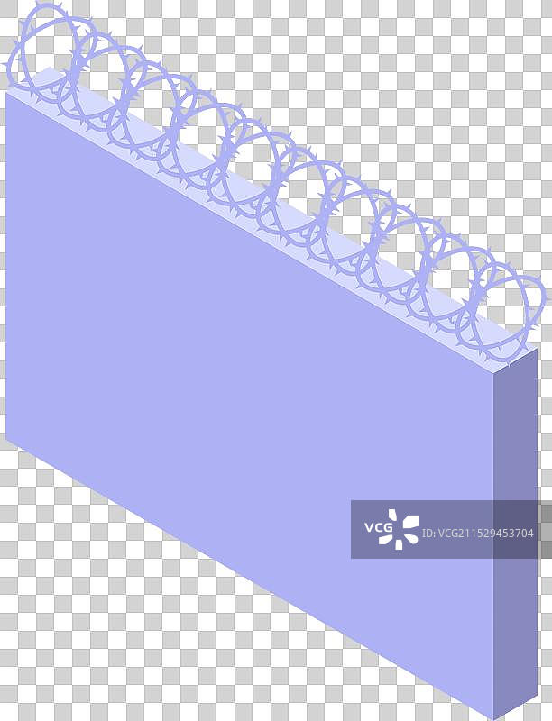 带刺铁丝网保护的混凝土墙图片素材