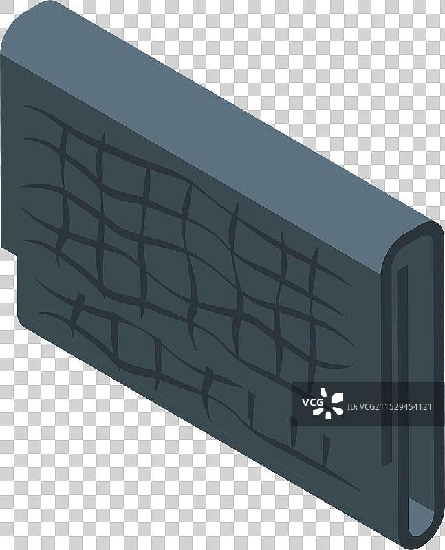 黑色皮革钱包，带有鳄鱼皮纹理图片素材