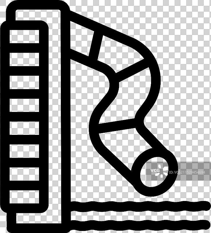 水上乐园管道流入游泳池图标图片素材