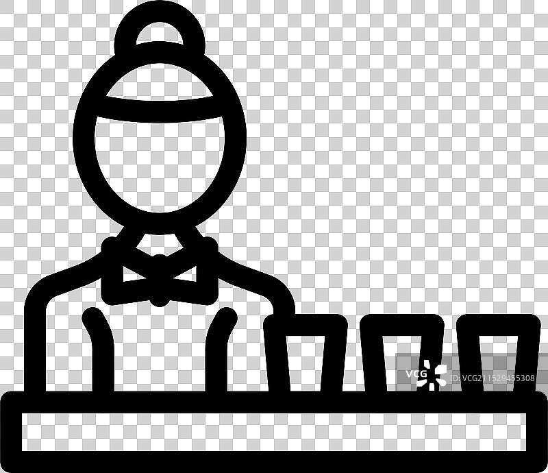 女调酒师在吧台上准备酒 shots图片素材