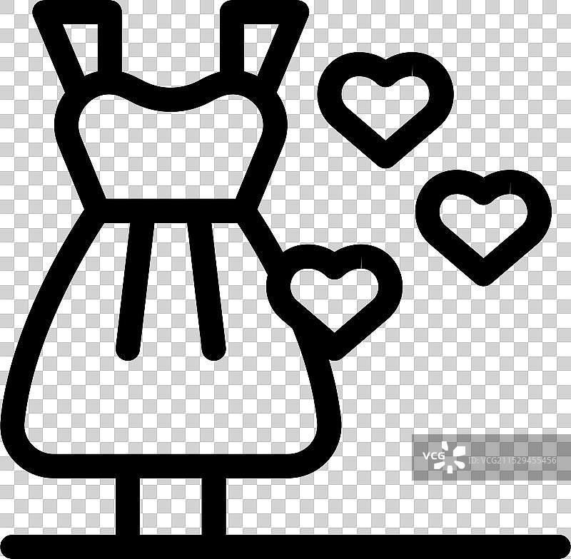 带有漂浮心形图案的象征爱情的裙子图片素材