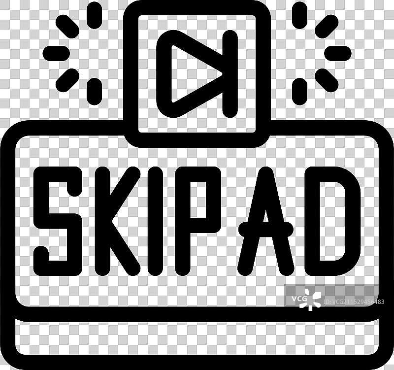 视频中出现带箭头的跳过广告按钮图片素材