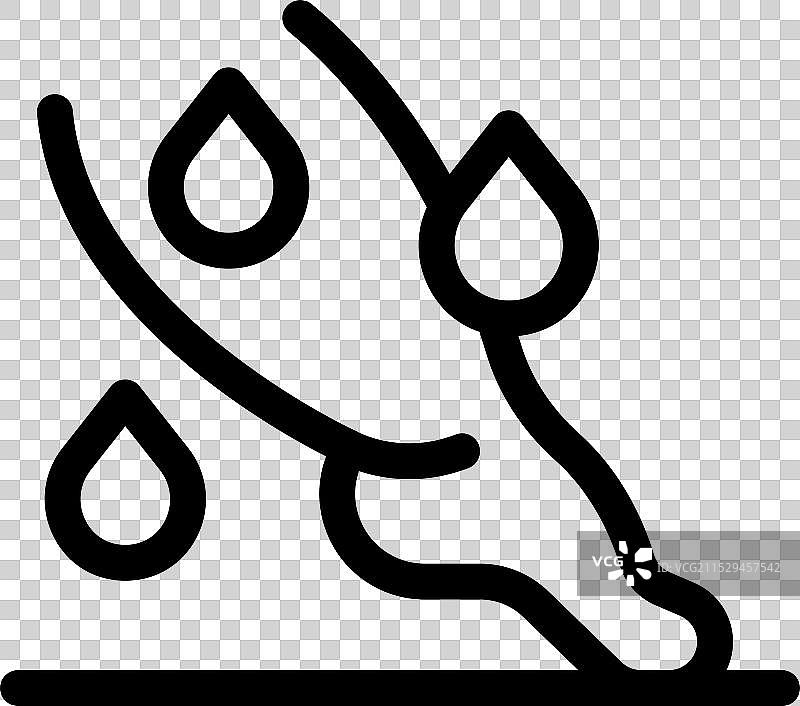 受伤的腿部流血图标，带有血滴图片素材