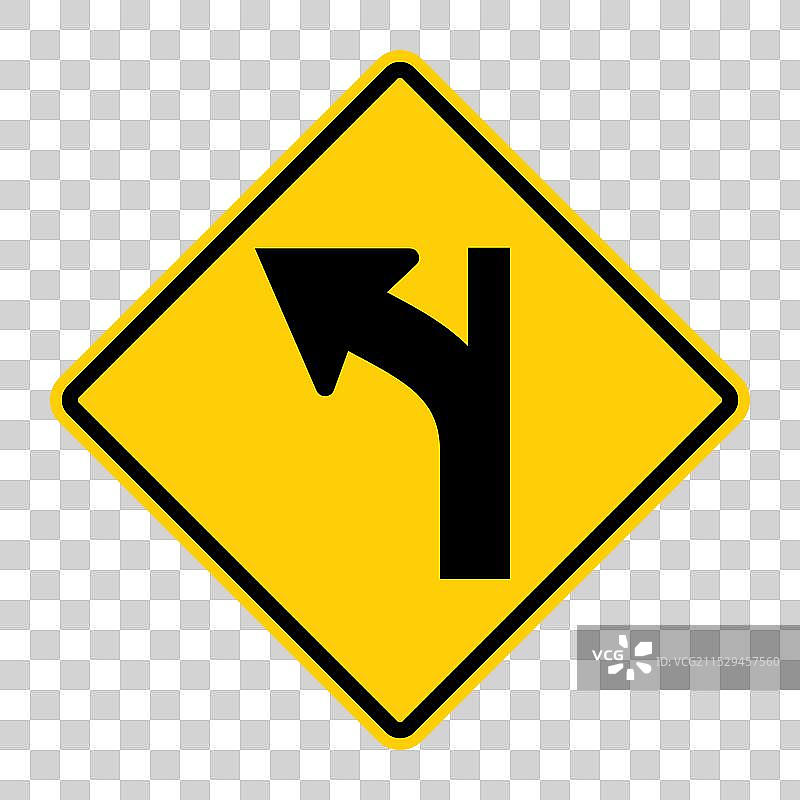 切线侧路交叉口警告标志图片素材