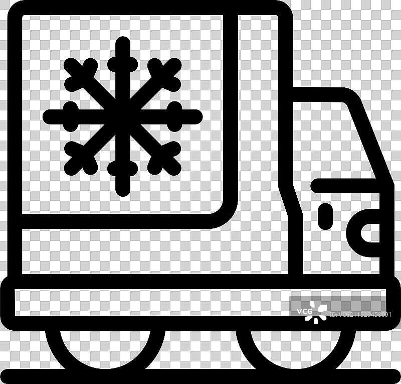 运输冷冻食品的冷链送货卡车图片素材