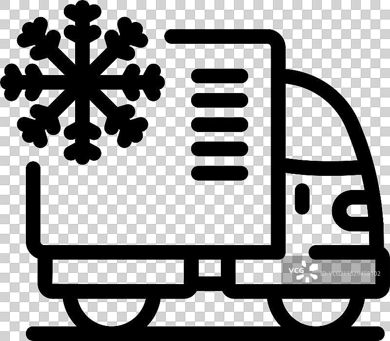 冷藏卡车送达冷冻食品图片素材