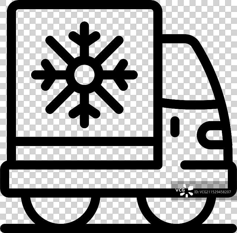 冷藏卡车送达冷冻食品图片素材