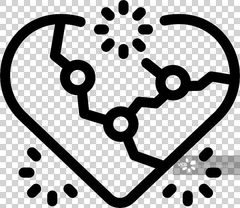 破碎的心在数字绷带的修复下愈合图片素材