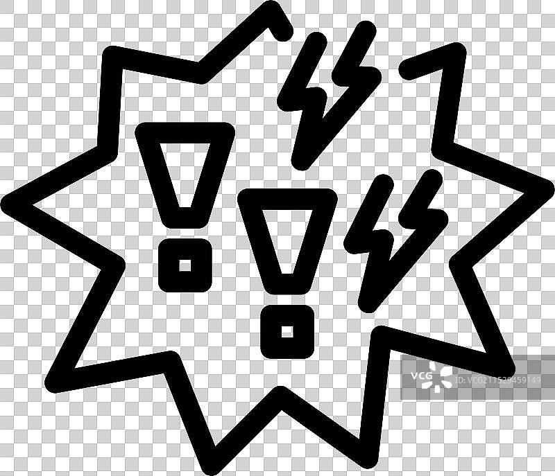 带闪电的感叹号符号图片素材