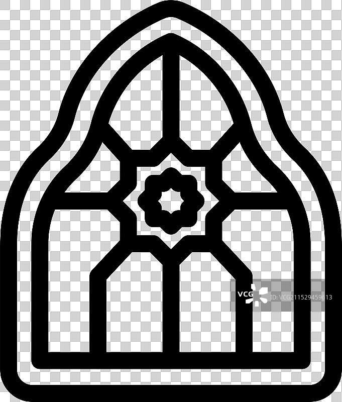 阿拉伯风格的窗户，带有尖拱形设计图片素材