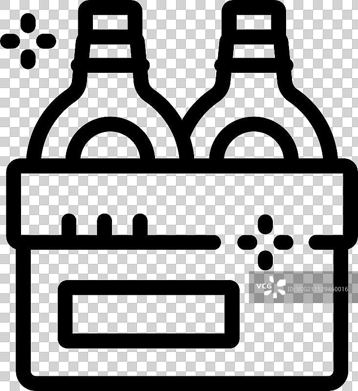 纸箱内装有两个玻璃瓶图片素材