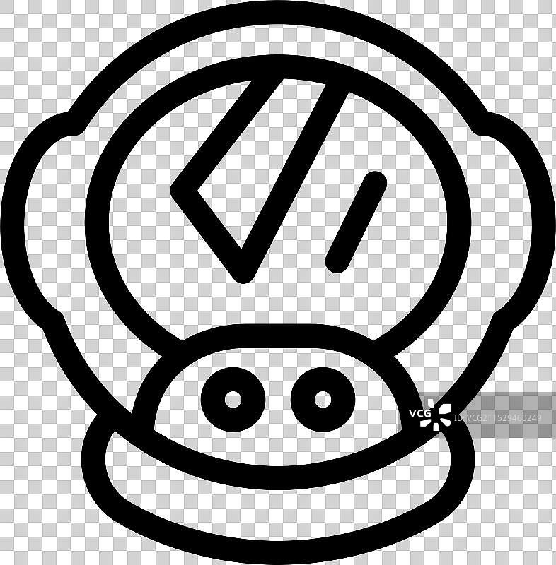 穿着的极简线条艺术机器人图标图片素材