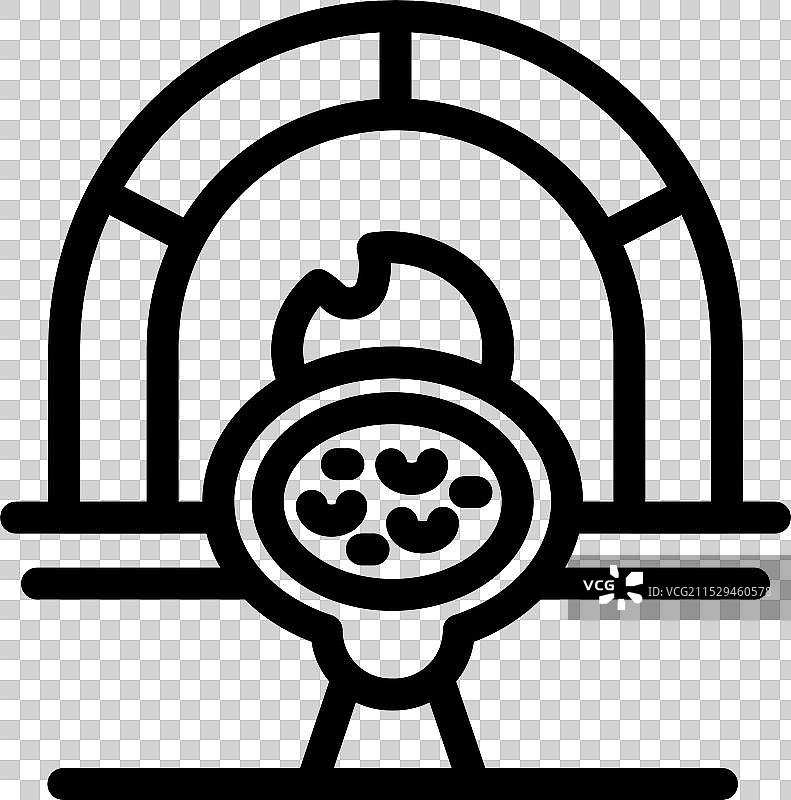 传统泥炉烘焙面包，伴随着火焰燃烧图片素材