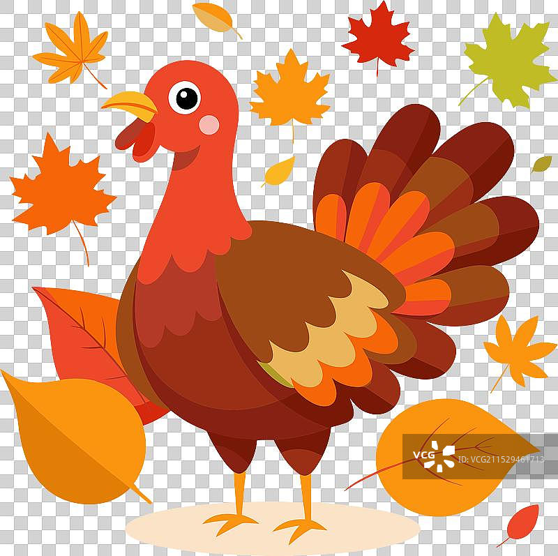 秋天的树叶与火鸡图片素材