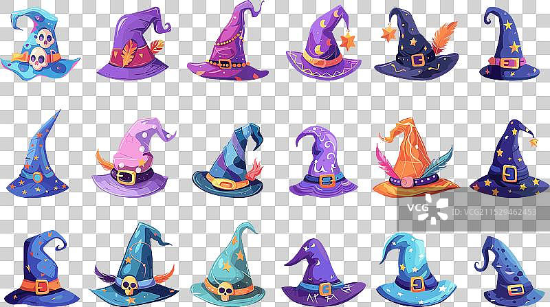 迷人的女巫帽子卡通系列图片素材