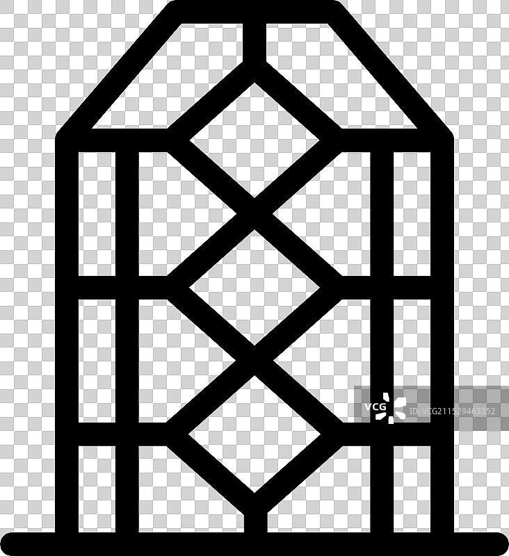 金属大门的黑色轮廓图标图片素材