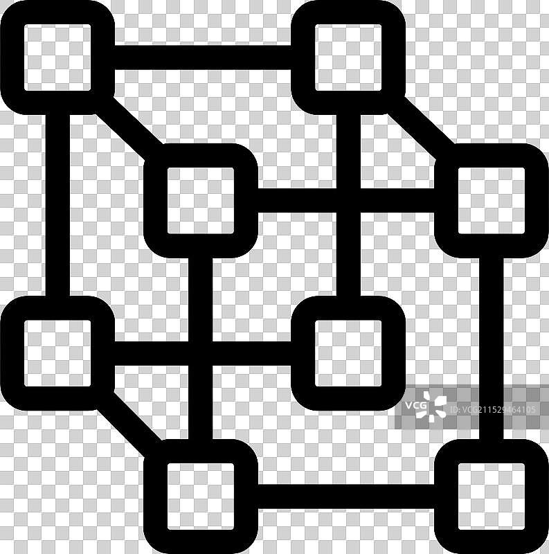 区块链网络展示互联的区块图片素材