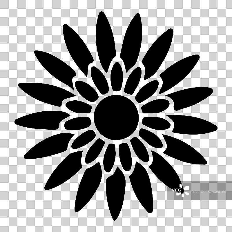 黑色花朵剪影图片素材