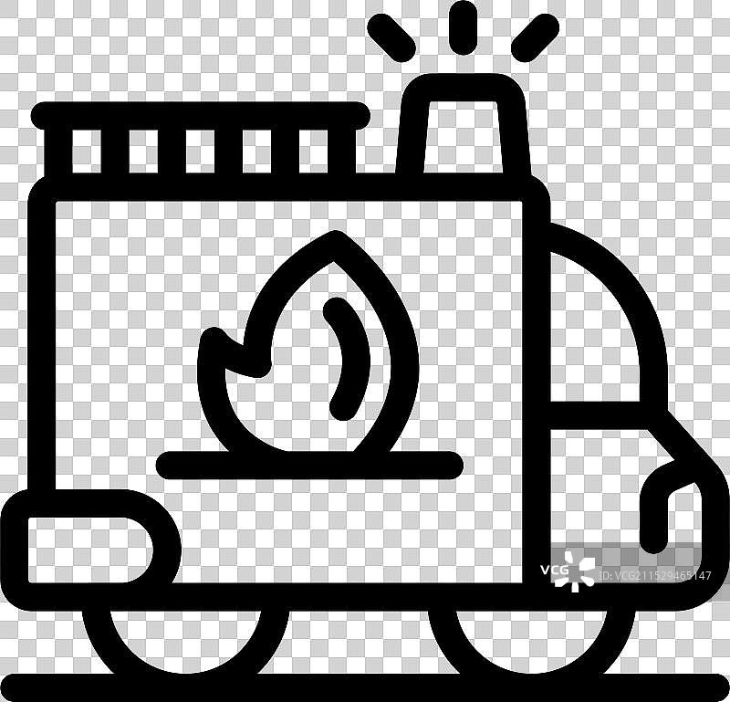 消防车图标，描绘消防车辆图片素材