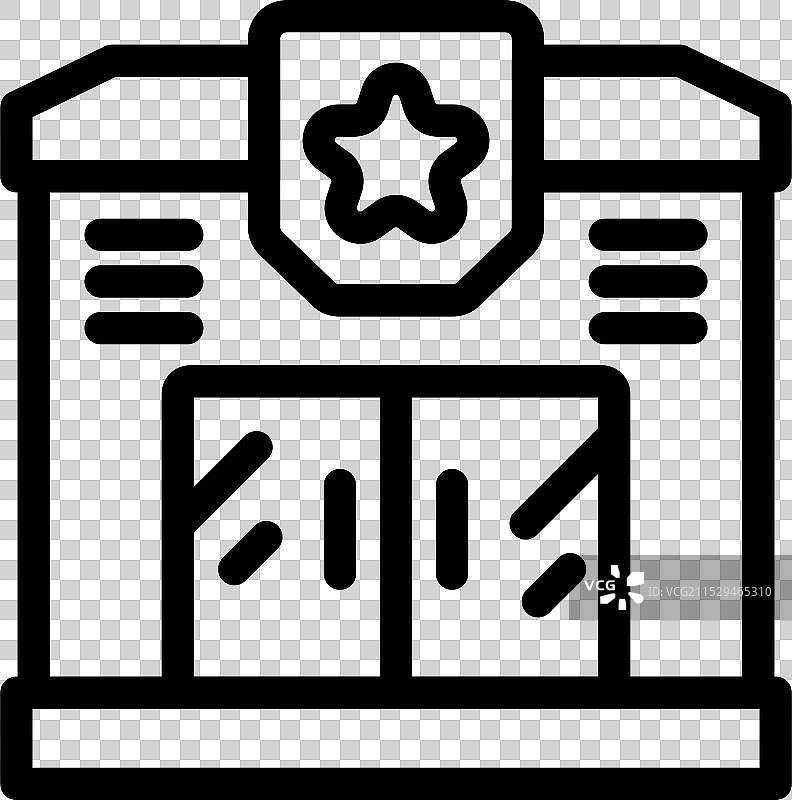 警察局建筑外观带星形标志图片素材