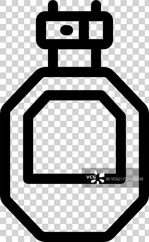 八角形香水瓶带喷雾器喷洒香水图片素材