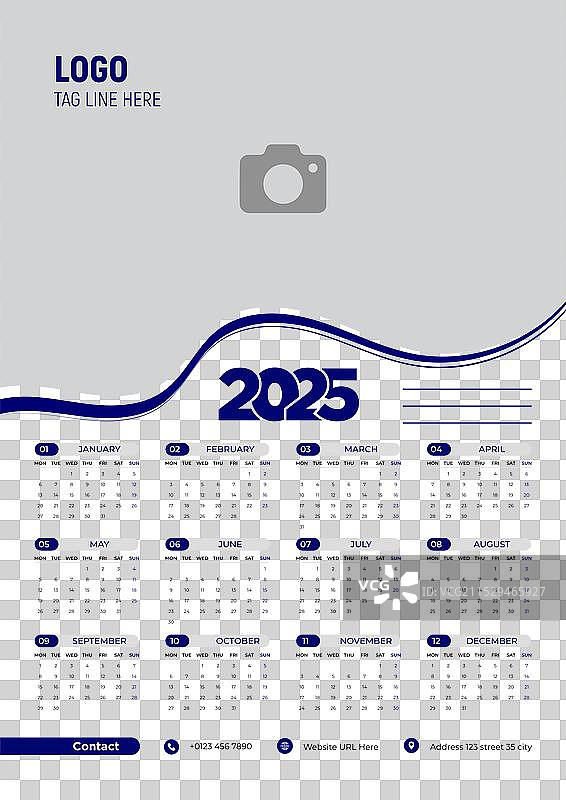 2025年壁挂日历设计模板图片素材