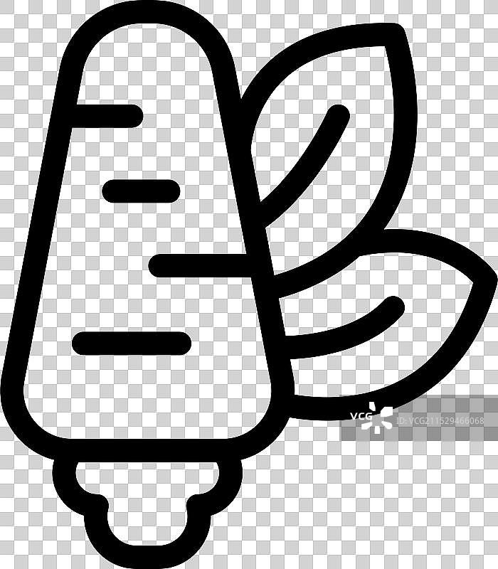 防风根蔬菜健康食品图标展示图片素材