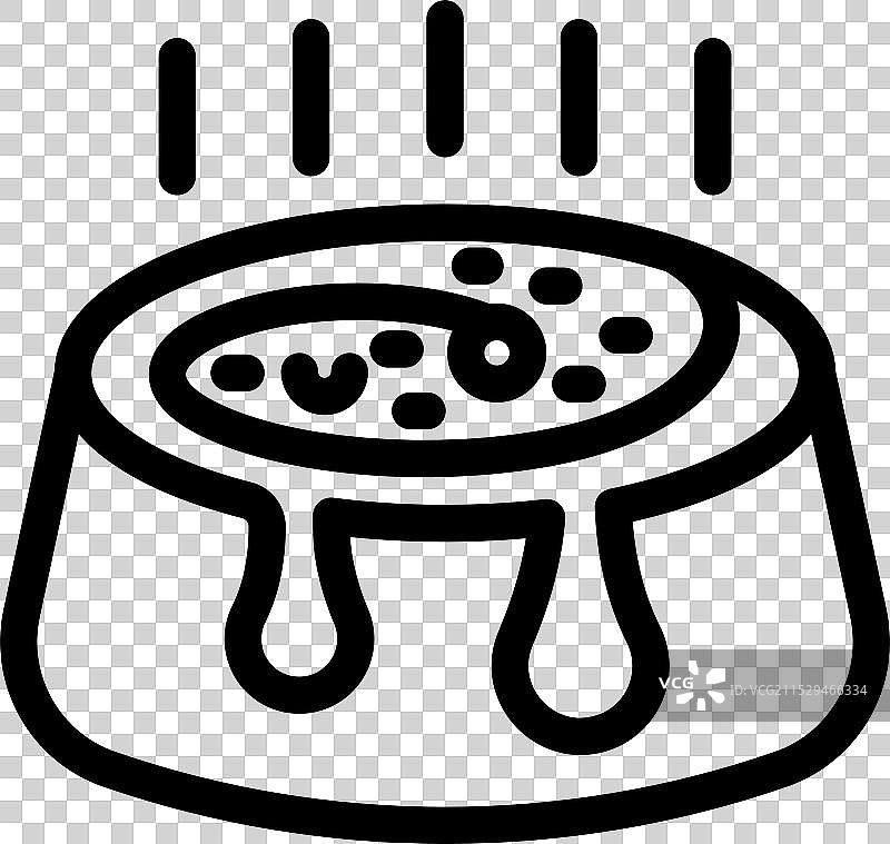 溢出的热腾腾的宠物食品碗图标图片素材