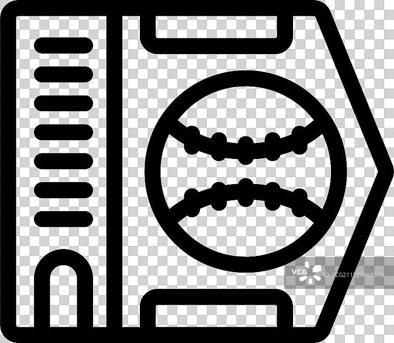 棒球场图标，展示了休息区和棒球图片素材