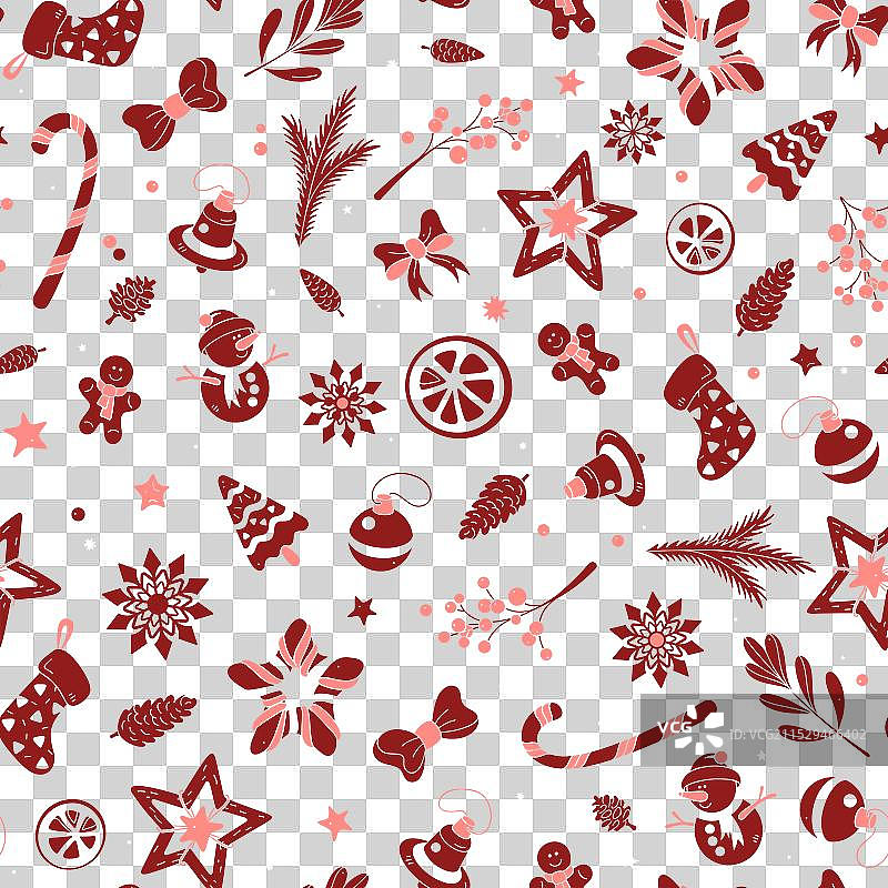 无缝的圣诞符号图案图片素材