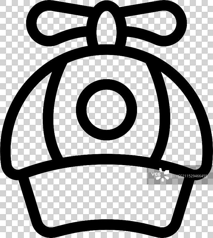 黑色轮廓的棒球帽图标图片素材