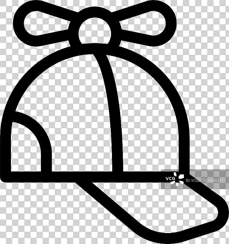 黑色轮廓图标的棒球帽，特色为图片素材