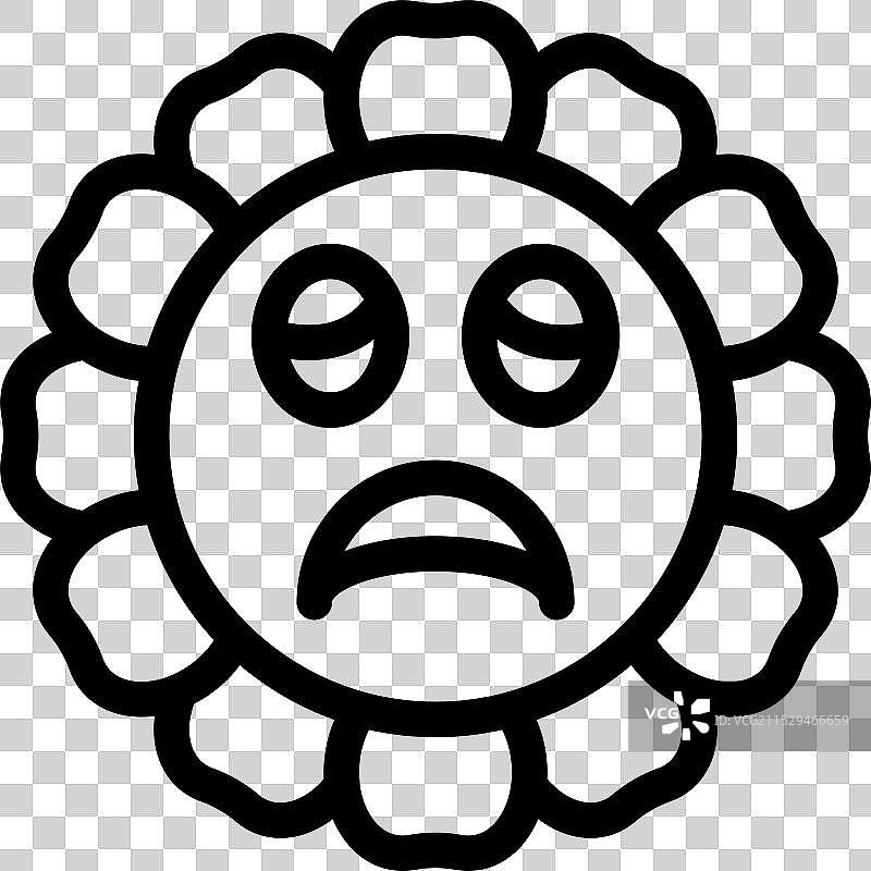 表达负面情绪的伤心花朵表情符号图片素材