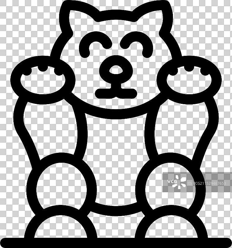 可爱的北极熊幼崽坐着，举起前爪。图片素材