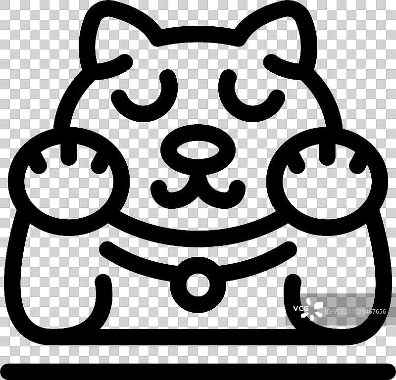 可爱的日本招财猫挥动爪子带来好运图片素材