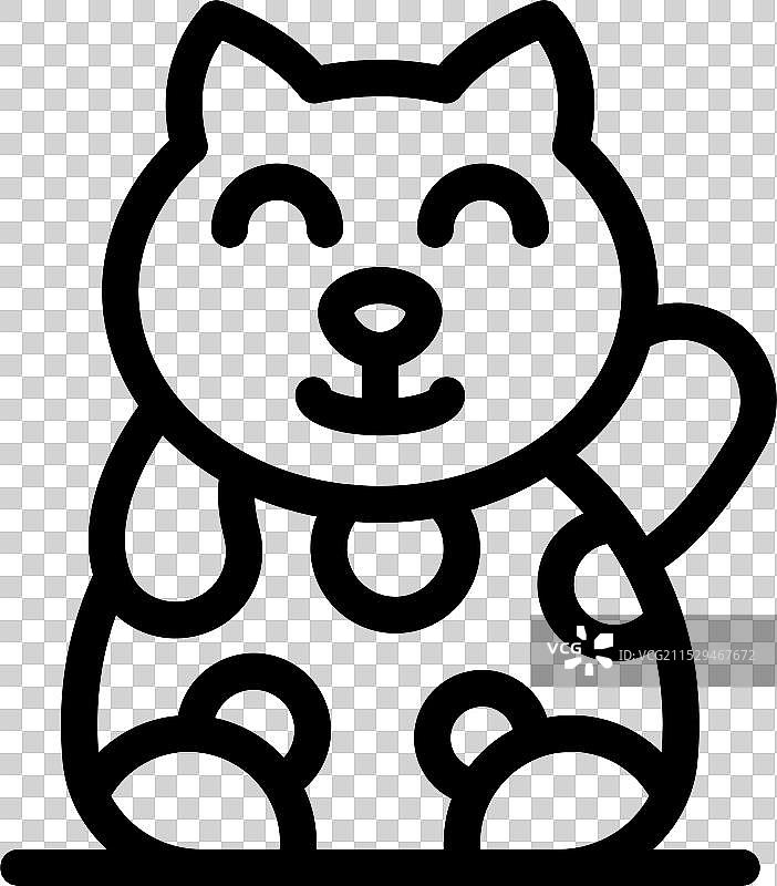 快乐的招财猫挥动爪子带来好运图片素材