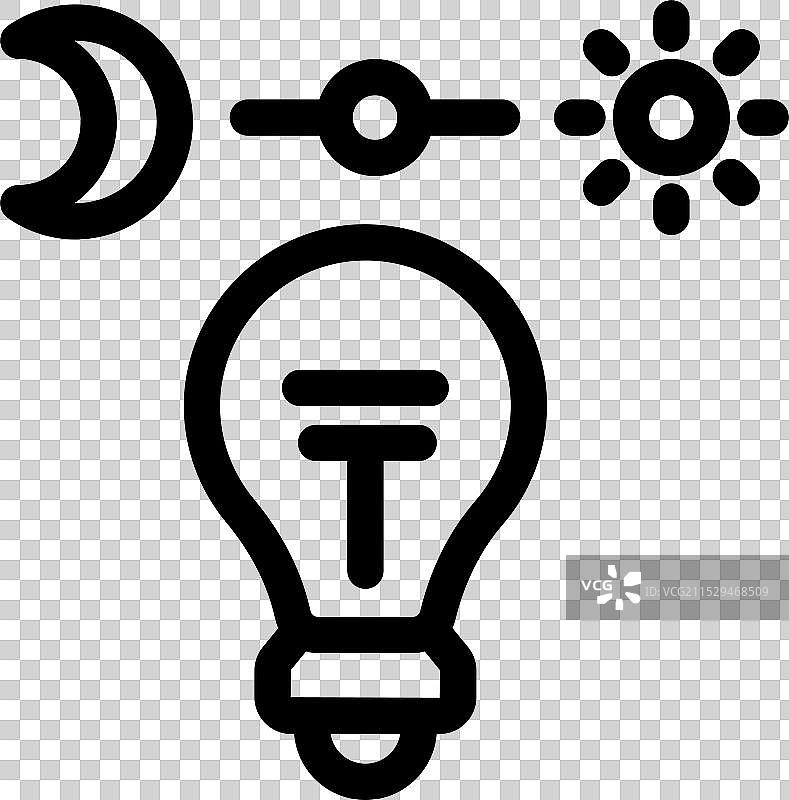 灯泡从夜间模式切换到白天模式的图标图片素材