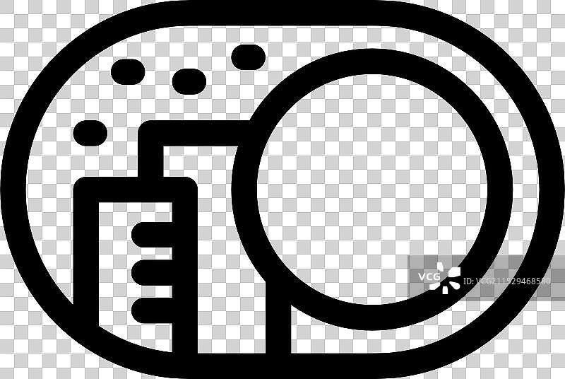 黑白色的MRI扫描仪图标正在分析一个图片素材