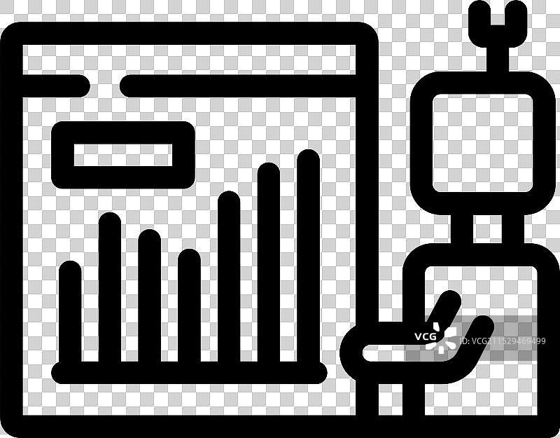 机器人在电脑屏幕上分析财务图表图片素材